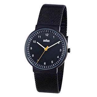 Braun sort 33 mm dameure med meshlænke